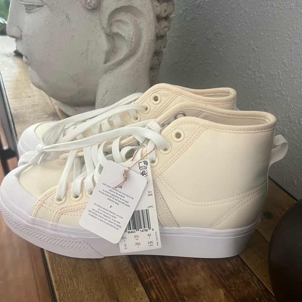 NEW Adidas Originals Nizza Platform Mid womens 8 sneakers shoes Cloud White